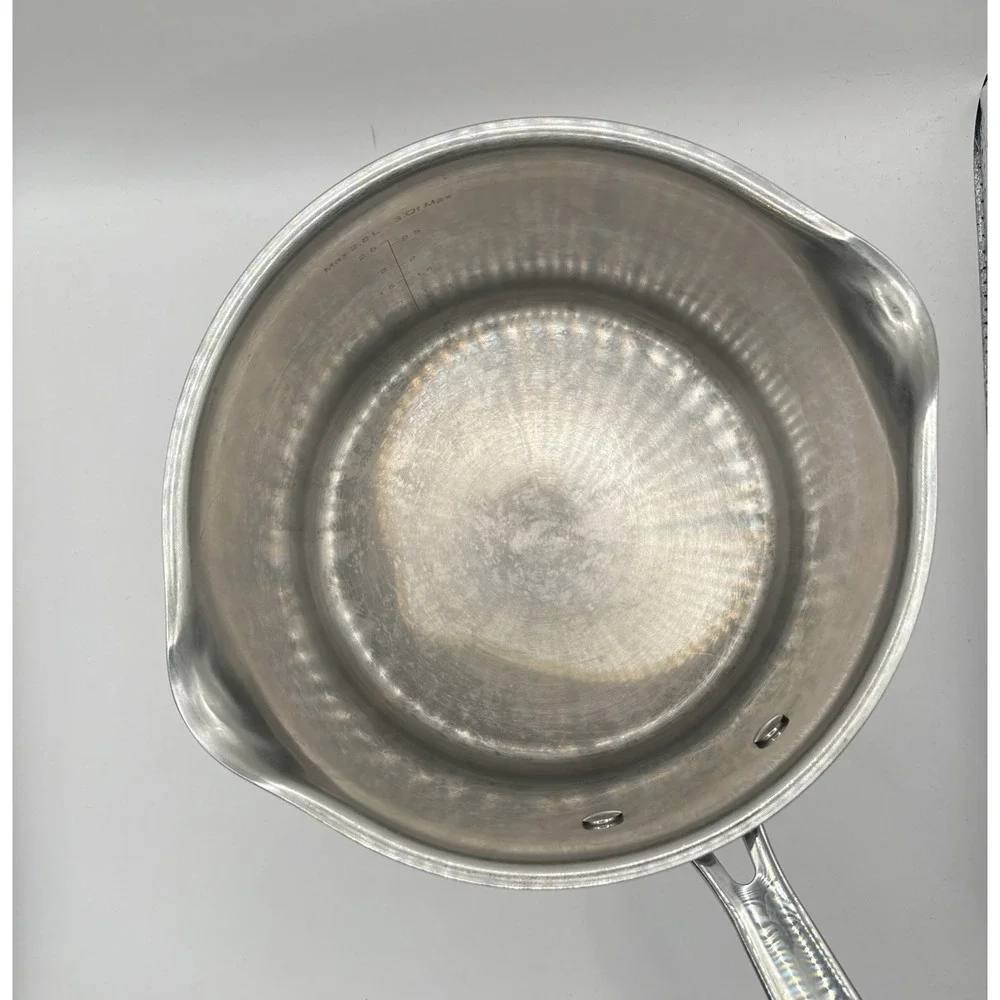 Emeril 3 Qt Sauce Pan Pot Double Pour Spout Stainless Steel STRAINER LID